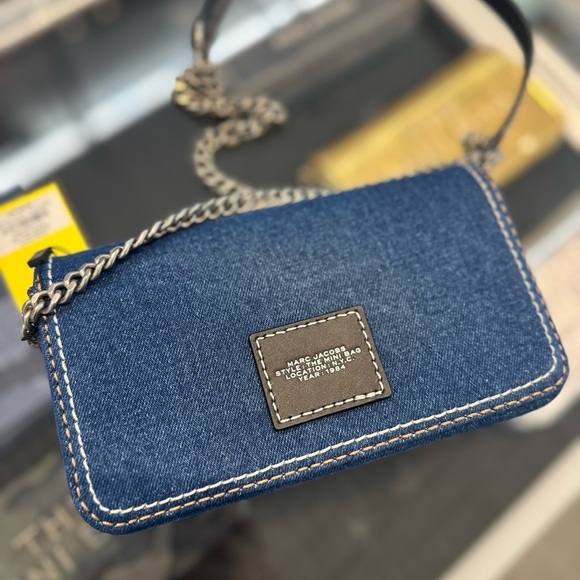NWT! NEW! Marc Jacobs The Denim Chain Mini Bag -Dark Wash - Picture 2 of 14